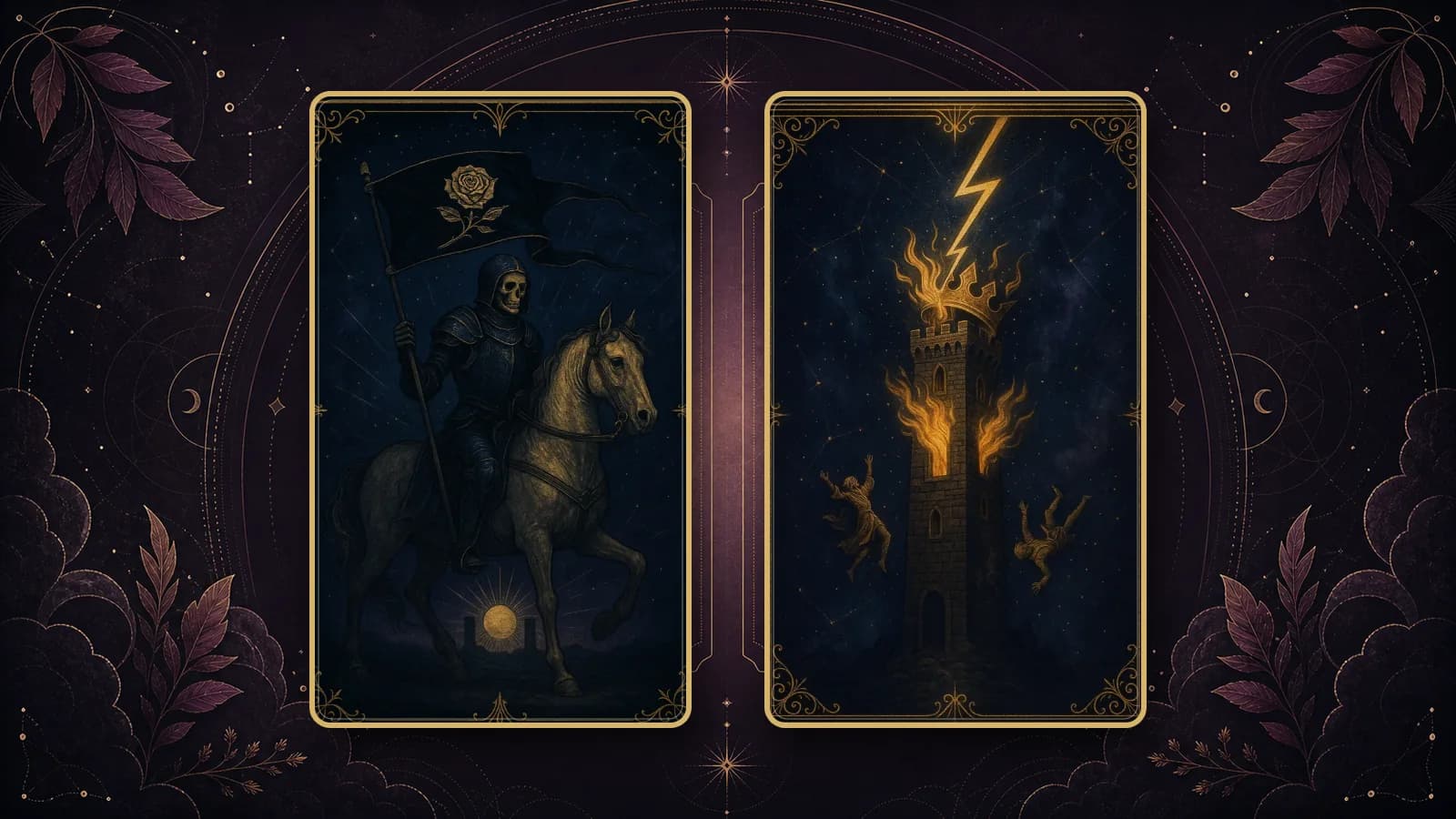 Смерть и Башня, сочетание карт Таро